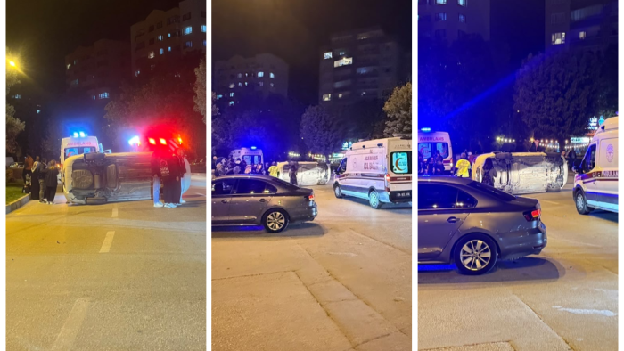 Eskişehir'de otomobil yan yattı: 1'i çocuk 4 kişi yaralandı